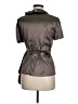 Lafayette 148 New York Gray Short Sleeve Blouse Size 8 - photo 2
