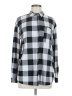 Eden & Olivia Checkered-gingham Gray Long Sleeve Button-Down Shirt Size M - photo 1