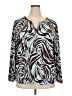 Beacon Animal Print Teal Long Sleeve Blouse Size 3X - photo 1