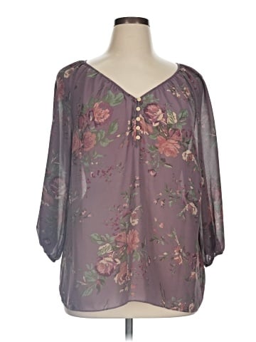Chaps 3/4 Sleeve Blouse (view 1)