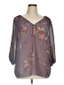 Chaps 100% Polyester Purple 3/4 Sleeve Blouse Size 1X - photo 1
