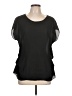 Doublju 100% Polyester Black Short Sleeve Top Size XL - photo 1