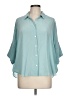 Gerard Darel 100% Silk Teal Short Sleeve Silk Top Size 10 (42) - photo 1