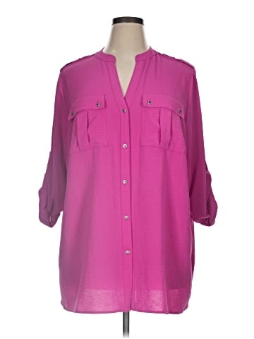Calvin Klein 3/4 Sleeve Button-Down Shirt (view 1)