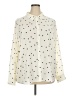 On 34th 100% Recycled Polyester Polka Dots Ivory Long Sleeve Blouse Size 3X - photo 1