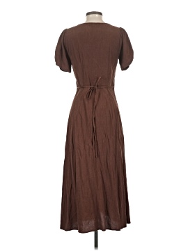 what colors go with brown dress Madewell Afterglow Red Seersucker Knit Button-Front Midi Dress –  famousbrandstrading main image 1