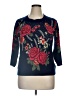 C.D. Petites 100% Acrylic Floral Blue Pullover Sweater Size XL (petite) - photo 1