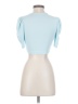 Shein 100% Polyester Blue Short Sleeve Turtleneck Size 4 - photo 2