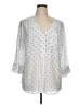 Como Blu Polka Dots Silver 3/4 Sleeve Blouse Size 1X - photo 1