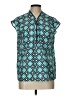 MICHAEL Michael Kors 100% Polyester Teal Short Sleeve Blouse Size L (petite) - photo 1