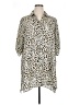 Indigo Rose Animal Print Ivory 3/4 Sleeve Button-Down Shirt Size 1X - photo 1