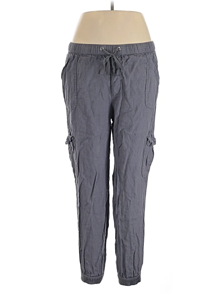Pre-owned Nicole Miller Linen Pants In Gray