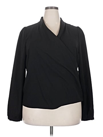 Aqua Long Sleeve Blouse (view 1)