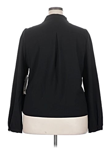 Aqua Long Sleeve Blouse (view 2)