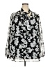 Lane Bryant 100% Polyester Floral Silver Long Sleeve Blouse Size 22 - photo 1