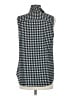 Ann Taylor 100% Polyester Houndstooth Black Sleeveless Blouse Size M - photo 2