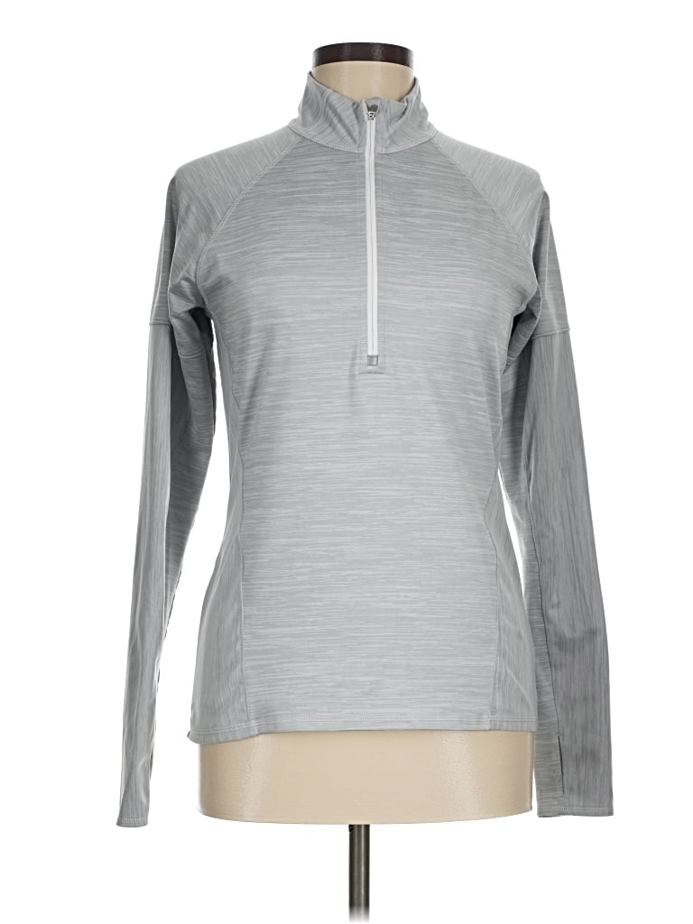 Pre-owned Athleta Fleece Jacket In Gray
