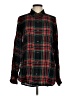 Old Navy 100% Rayon Plaid Black Long Sleeve Button-Down Shirt Size M (tall) - photo 1