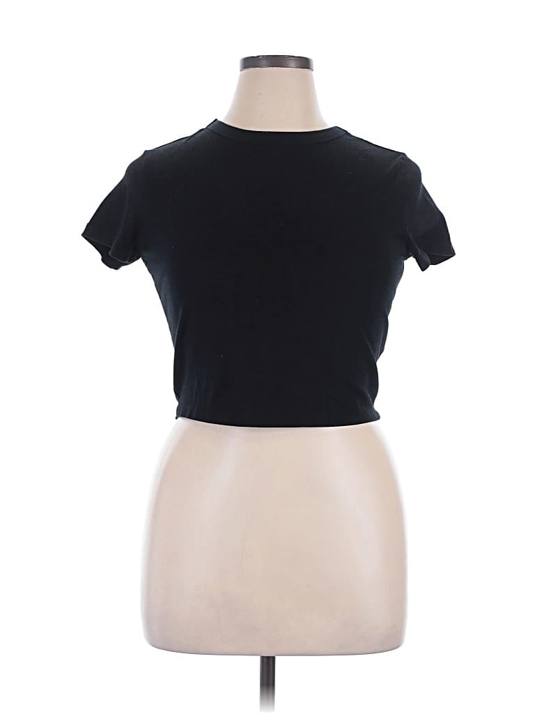 Pre-owned Wild Fable Short Sleeve Turtleneck In Black