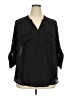 Torrid 100% Polyester Black 3/4 Sleeve Blouse Size 2X Plus (2) - photo 1