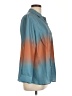 Susan Graver 100% Polyester Color Block Teal Long Sleeve Blouse Size L (petite) - photo 4