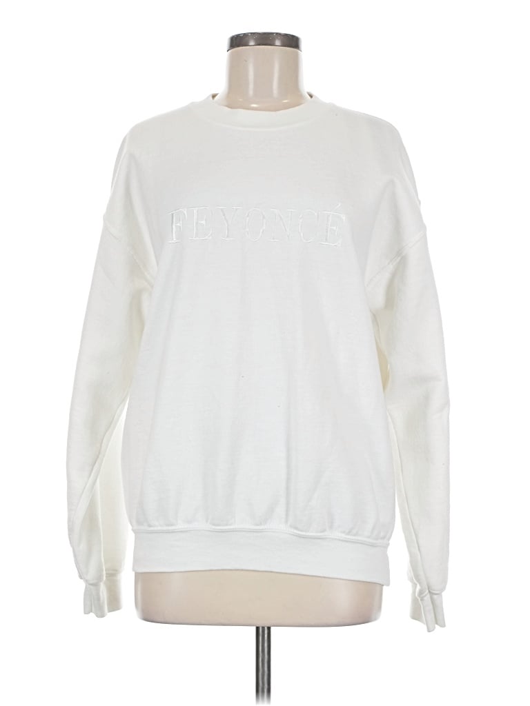 Pre-owned Gildan Sweatshirt In White