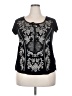 Ava James 100% Polyester Black Short Sleeve Blouse Size 2X - photo 1