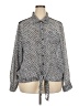 Bongo 100% Polyester Polka Dots Gray Long Sleeve Blouse Size 3X - photo 1