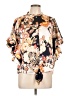 Chico's 100% Polyester Floral Gold Short Sleeve Blouse Size Lg (2) - photo 1