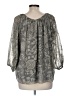 Indigo Thread Co. 100% Polyester Gray 3/4 Sleeve Blouse Size M - photo 2
