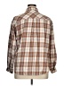 Staccato 100% Cotton Plaid Brown Long Sleeve Button-Down Shirt Size XL - photo 2