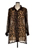 Kaktus 100% Polyester Animal Print Brown 3/4 Sleeve Blouse Size 1X - photo 1
