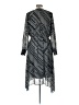 H&M 100% Polyester Chevron-herringbone Gray Casual Dress Size 8 - photo 2
