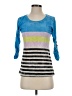 David Cline Stripes Blue 3/4 Sleeve T-Shirt Size S - photo 1
