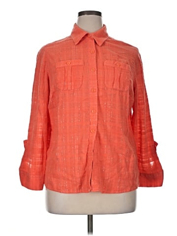 Christopher & Banks 3/4 Sleeve Button-Down Shirt (view 1)