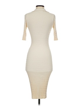 knit mini shift dress Black Rib Knit Contrast Collar Mini Shift Dress main image 1