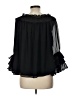 CeCe 100% Polyester Black 3/4 Sleeve Blouse Size L - photo 2