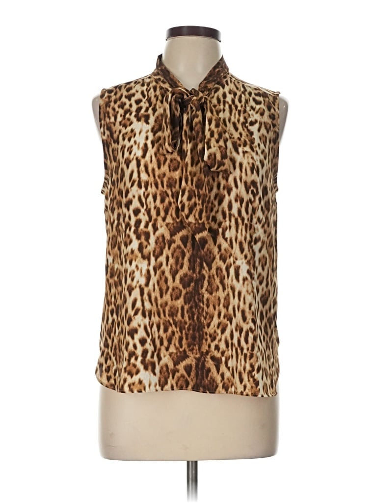 Pre-owned J.crew 365 Sleeveless Blouse In Brown
