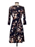 Renee C. 100% Polyester Floral Blue Casual Dress Size S - photo 2