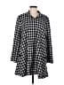 Joan Vass 100% Cotton Houndstooth Black Coat Size 10 (2) - photo 1