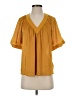 Vince Camuto 100% Polyester Gold Short Sleeve Blouse Size XS - photo 1