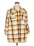 New York Laundry 100% Polyester Plaid Yellow Long Sleeve Blouse Size 2X - photo 1