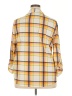 New York Laundry 100% Polyester Plaid Yellow Long Sleeve Blouse Size 2X - photo 2