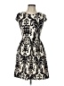 Buttons Graphic Black Cocktail Dress Size L - photo 1
