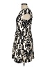 Buttons Graphic Black Cocktail Dress Size L - photo 5