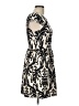 Buttons Graphic Black Cocktail Dress Size L - photo 4