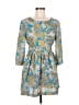 H&M 100% Polyester Paisley Blue Casual Dress Size 8 - photo 1
