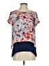 a.n.a. A New Approach 100% Polyester Blue Short Sleeve Blouse Size S - photo 1