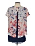 a.n.a. A New Approach 100% Polyester Blue Short Sleeve Blouse Size S - photo 2