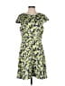 J.Crew 100% Polyester Print Green Casual Dress Size 10 - photo 1